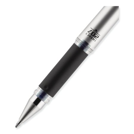 Uni-Ball Impact 207 Stick Gel Pen, Bold 1mm, Blue Ink, Black Barrel, PK12 65801